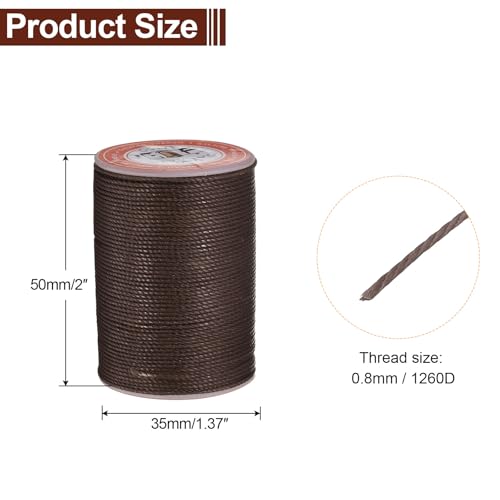 Leather Sewing Waxed Thread 0.8mm 60Yards (180 Foot)
