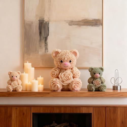 2PCS Rose Bear Silicone Mold (2 Count)