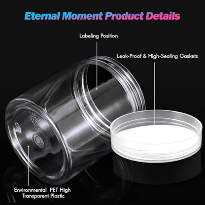 36 Pack 8 OZ Plastic Jars Clear Cosmetic Container with Lids (36 Count)