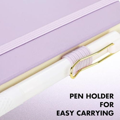 12 Set Lined Notebook Journals with Pens A5 Notebooks 100 GSM College Ruled Hardcover Notebook PU Leather Notepad with Pen Holder for Office School (60 Count)