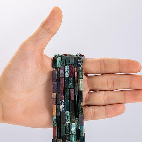 Natural Indian Agate Rectangle Tube Beads 4x13mm 38cm (28 Count)