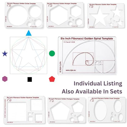 Fibonacci 6" Spiral Drawing Template