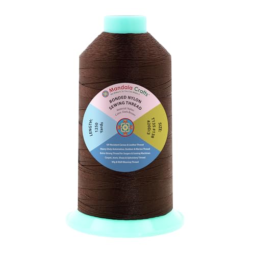 Size 138 420D T135 Dark Brown Bonded Nylon Thread (3750 Foot)