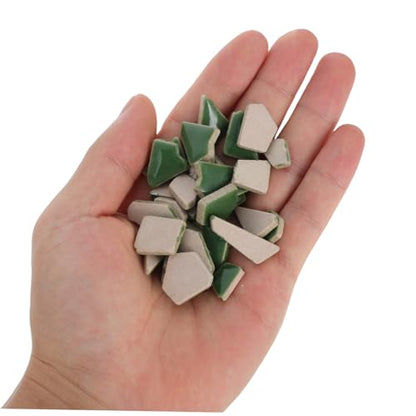 1 Pack DIY Kit Unique Green Ceramic Tiles for Stepping Stones Home Decoration and Art Projects