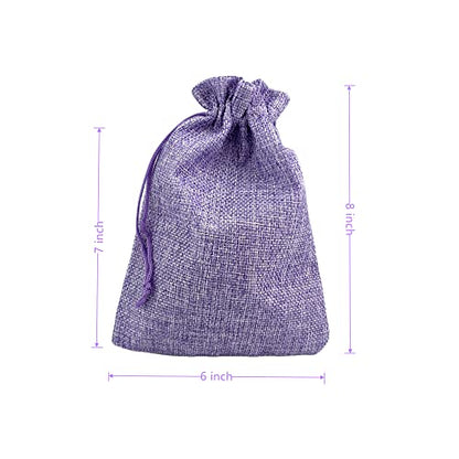 Pack of 25 Burlap Gift Bags with Drawstring Linen Jewelry Pouches Wedding Hessian Jute Bags for Birthday and Treat Pouches Party Wedding Favors Gift