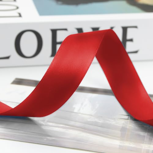1 Inch 100 Yards Satin Ribbon Red (300 Foot)