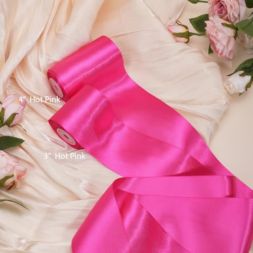 Hot Pink Satin Ribbon 3 Inch x 10 Yards Double Faced