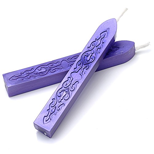 5Pcs Purple Sealing Wax Sticks with Wicks for Wax Seal Stamp (5 Count)