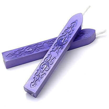 5Pcs Purple Sealing Wax Sticks with Wicks for Wax Seal Stamp (5 Count)