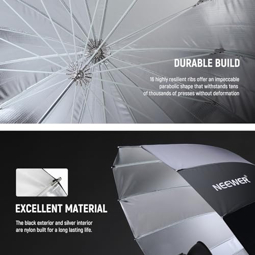 41" 104cm Parabolic Reflective Umbrella Photography with Silver Inner