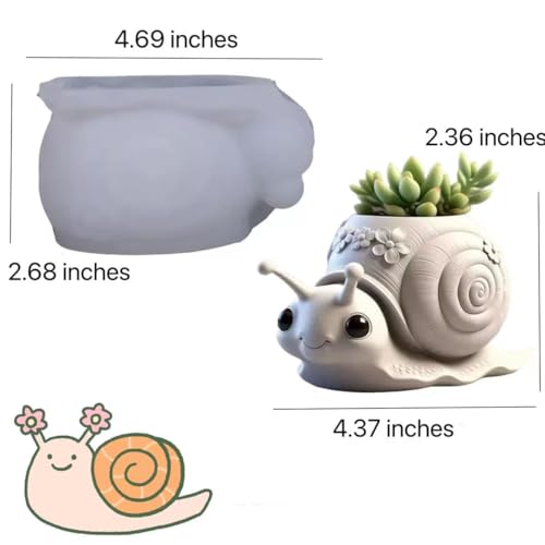 Animal Resin Molds Silicone 3D Cute Snail Epoxy Resin Plaster Candle Holder Wax Molds for Candle Making