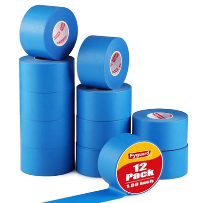 12 Rolls Painters Tape 2 Inch Wide Blue Painters Tape for Wall Painting