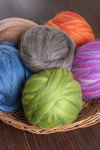 Multi Colored Natural Wool roving