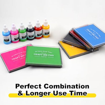 5"x4'' Large Ink Pad Washable Stamp Ink Pad for Baby Footprint Handprint with 30ml Premium Refill Ink