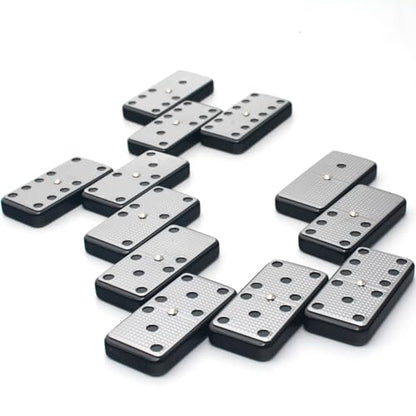 Metal Surface Dominoes Set Double 6