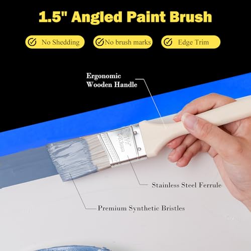 17 Pieces Paint Roller Kit with 9 Inch Magnetic Tray and Liners