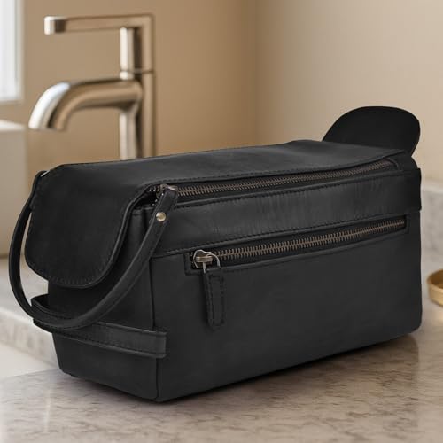 Full Grain Leather Toiletry Kit for Men & Women