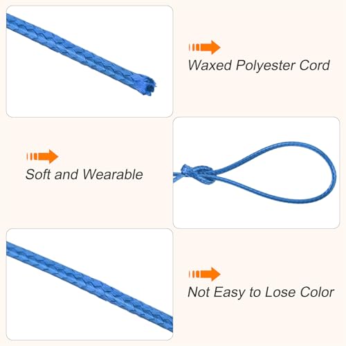 Waxed Cord 0.8mm Waxed Polyester Cord 175 Yard Wax String for Bracelet Making
