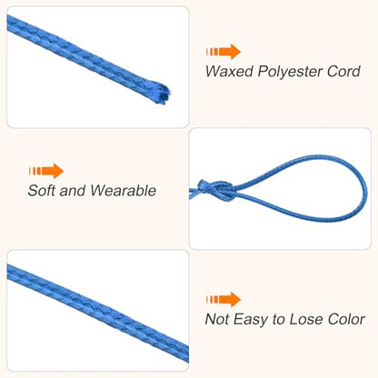 Waxed Cord 0.8mm Waxed Polyester Cord 175 Yard Wax String for Bracelet Making