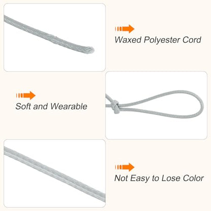 Waxed Cord 0.5mm Waxed Polyester Cord 175 Yard Wax String for Bracelet Making