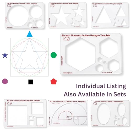 Fibonacci 6" Hexagon Drawing Template