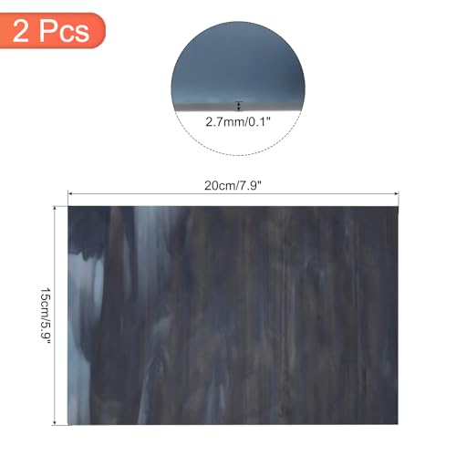 2 Pcs Stained Glass Sheet Mosaic Tile 7.9 Inch x 5.9 Inch Navy Blue Stained Glass Sheets for Crafts DIY Art Project