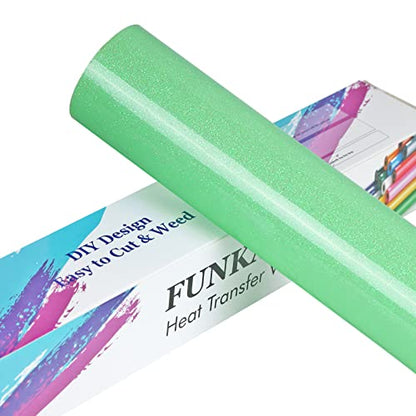 Glitter Fluorescent Light Green HTV Heat Transfer Vinyl Rolls