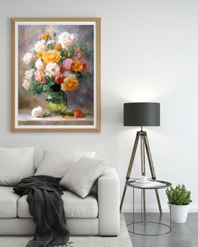 14 ct Counted Cross Stitch Kits for Adults Flowers Cross Stitch Patterns Stamped Printed Cross Stitch Kits