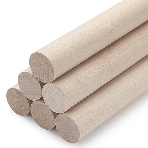 Wooden Dowel Rods Wood Dowels for Crafts (6 Count)