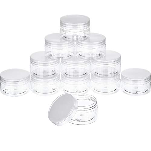 12 Pack 4 oz Plastic Container Jars with Lids Round Clear Travel Cosmetic Container Jars for Toiletries (12 Count)