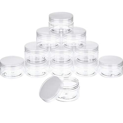 12 Pack 4 oz Plastic Container Jars with Lids Round Clear Travel Cosmetic Container Jars for Toiletries (12 Count)