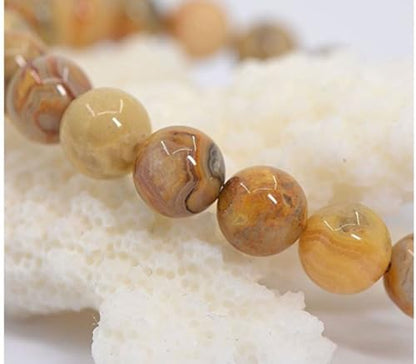 60pcs Adabele Natural Crazy Lace Agate Gemstone 6mm Round Beads (62 Count)