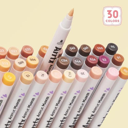 30 Colors Skin Color Acrylic Paint Pens