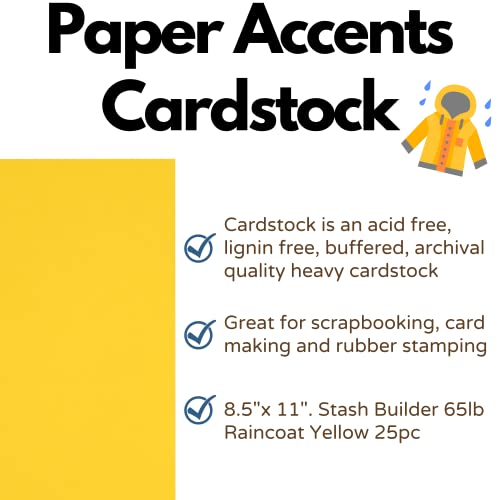 PA Paper Accents Stash Builder Cardstock 8.5" x 11" Raincoat Yellow