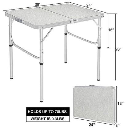 Aluminum Folding Table 3 Feet Adjustable Height