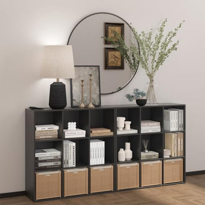 Wooden 9 Cube Storage Organizer with Closed Back Panel (9 Count)