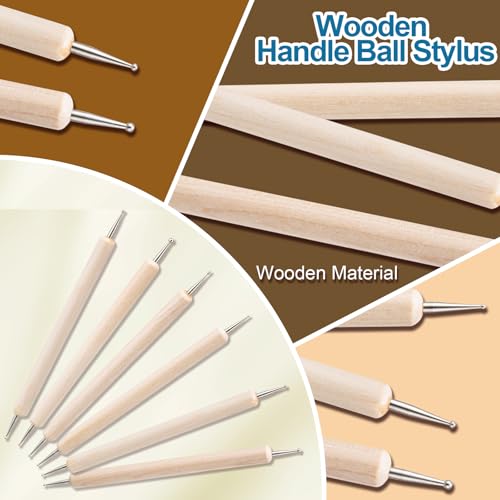 10Pcs Double Ended Stainless Steel Dotting Tools with Multiple Size