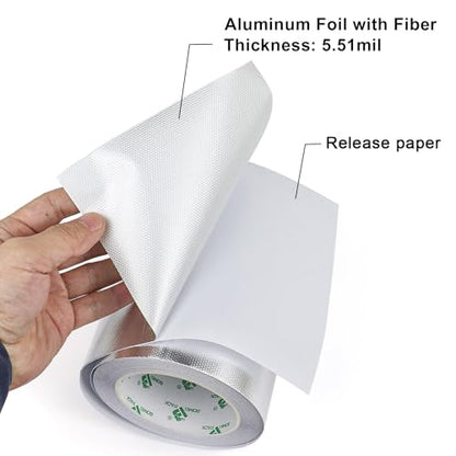 Adhesive Aluminum Foil Heat Shield Tape 1 Pack 6inch x 66ft (66 Foot)