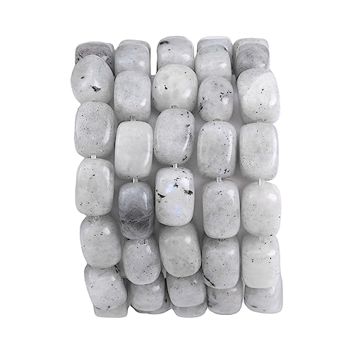 Natural Spectrolite Cuboid Stone Loose Semi Gemstone Beads for Jewelry Making 8mmx12mm 38cm (33 Count)