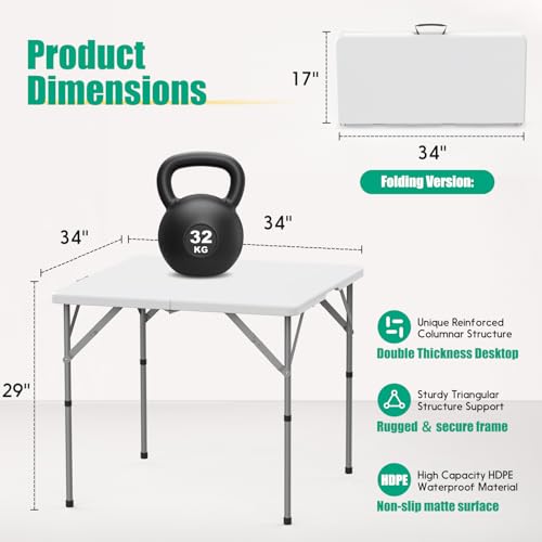 34'' Square Folding Card Table