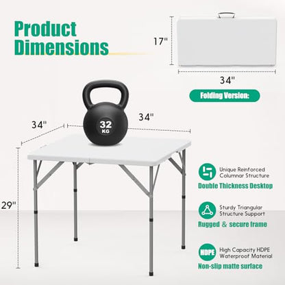 34'' Square Folding Card Table