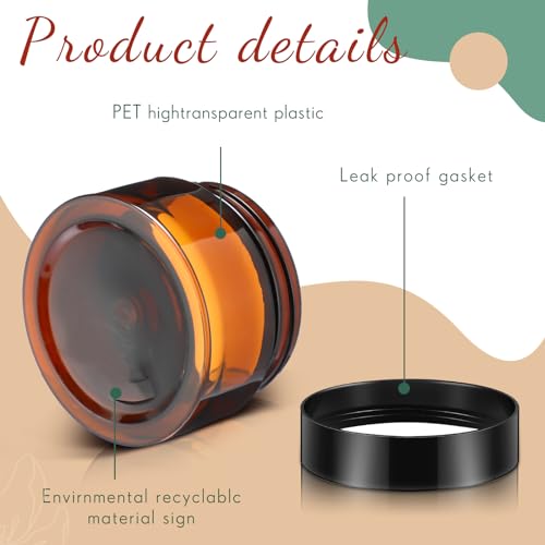 36 Pieces 1 oz Plastic Jars with Lids Wide Mouth Airtight Reusable Container Acrylic Cosmetic Small Jars for Lotions Ointments Travel Toiletries Creams Make up Storage (36 Count)