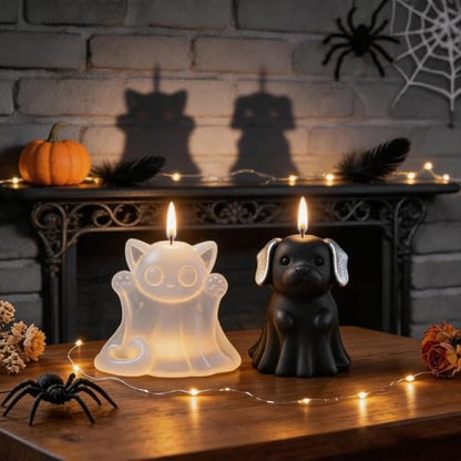 2 Pack Ghost Cat & Dog Candle Mold (2 Count)