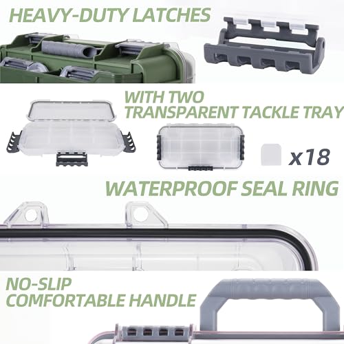 Universal Fishing Tackle Box with Two Small Tackle Tray