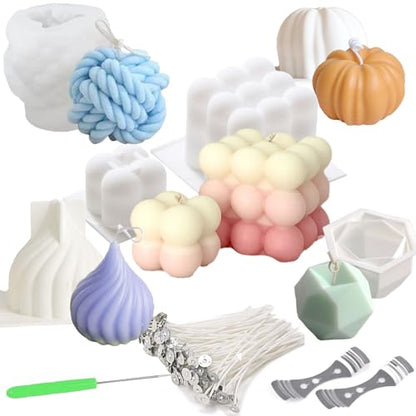 6pcs Silicone Candle Making Molds Kit Set (6 Count)