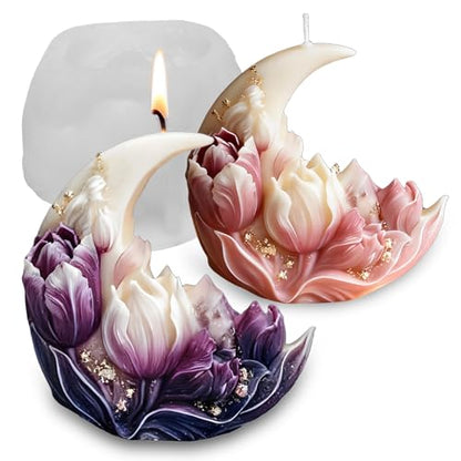 Moon Flower Candle Soap Mold