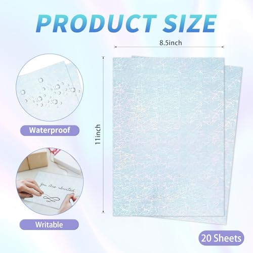 20 Sheets Printable Holographic Sticker Paper