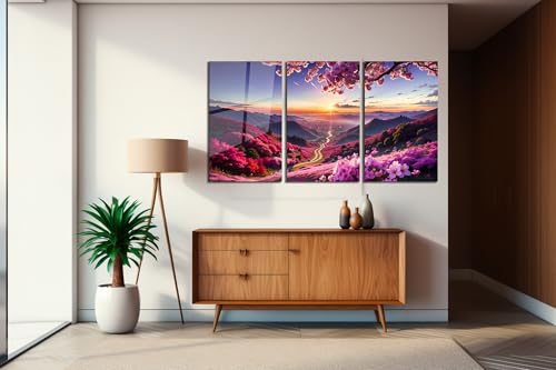 Scenery Tempered Glass Wall Art Painting for Living Room