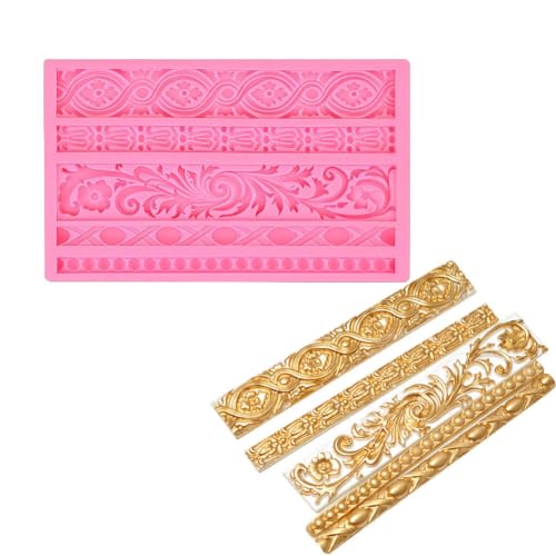 Baroque Scroll Fondant Silicone Molds (3 Count)