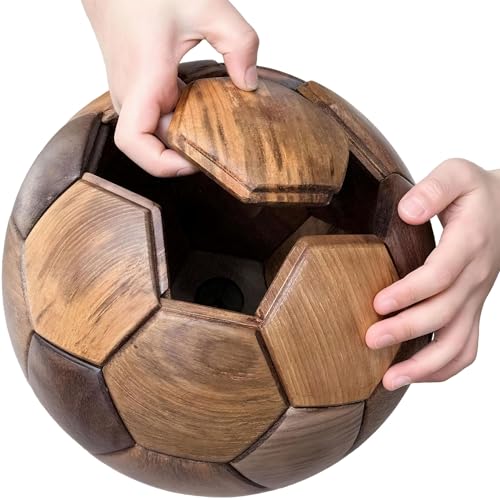 3D Wooden Soccer Ball Puzzle Educational Toy Gift for Kids (32 Count)